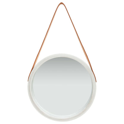 Wandspiegel Met Band 40 Cm Kleurig Ø 40 cm Zilver