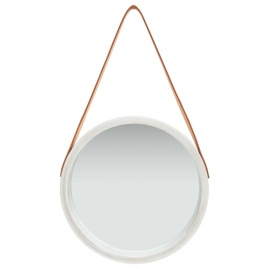 Wandspiegel Met Band 40 Cm Kleurig Ø 40 cm Zilver