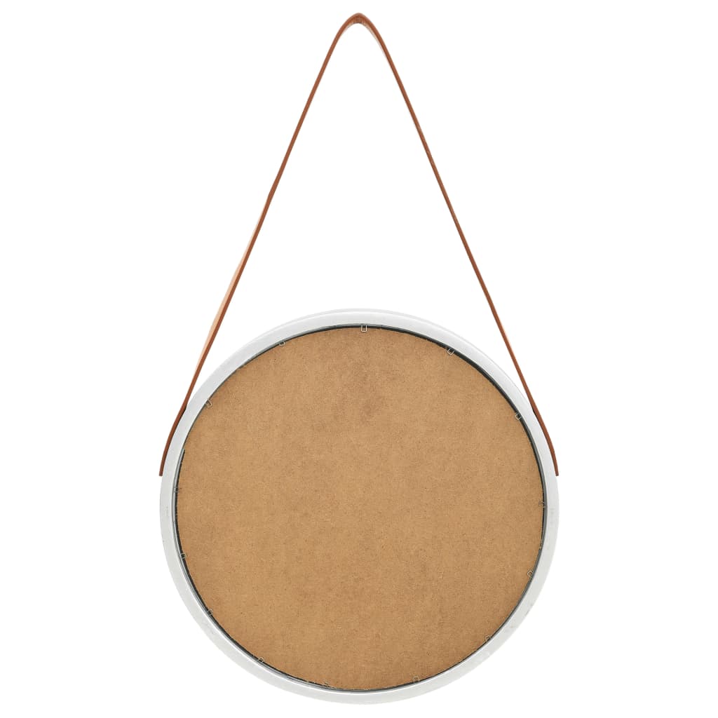Wandspiegel Met Band 40 Cm Kleurig Ø 40 cm Zilver