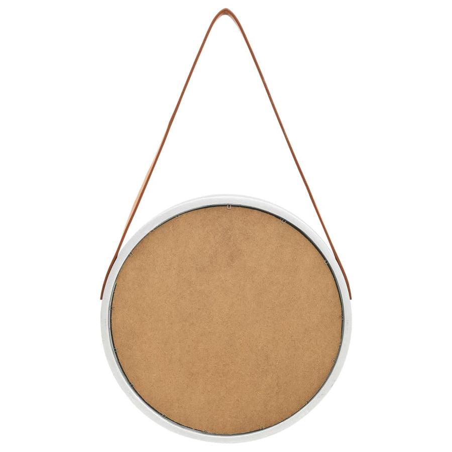 Wandspiegel Met Band 40 Cm Kleurig Ø 40 cm Zilver