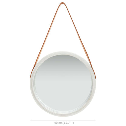 Wandspiegel Met Band 40 Cm Kleurig Ø 40 cm Zilver
