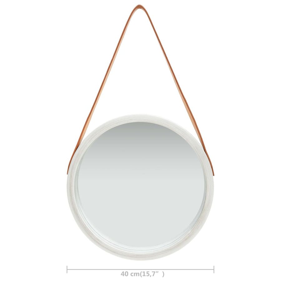 Wandspiegel Met Band 40 Cm Kleurig Ø 40 cm Zilver