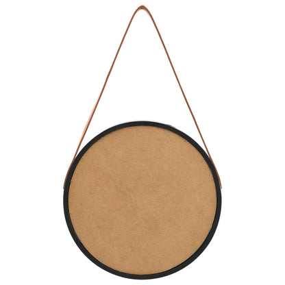 Wandspiegel Met Band 40 Cm Ø 40 cm Zwart