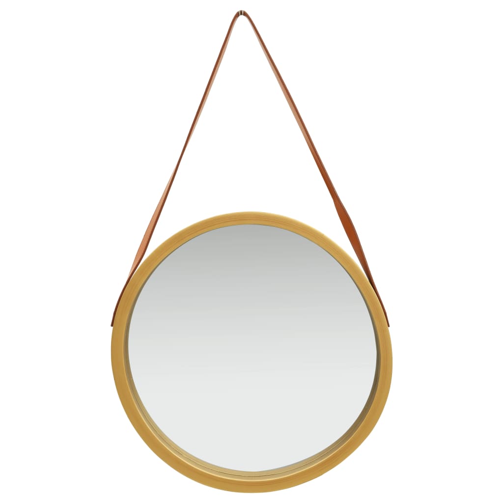 Wandspiegel Met Band 50 Cm Kleurig Ø 50 cm Goud