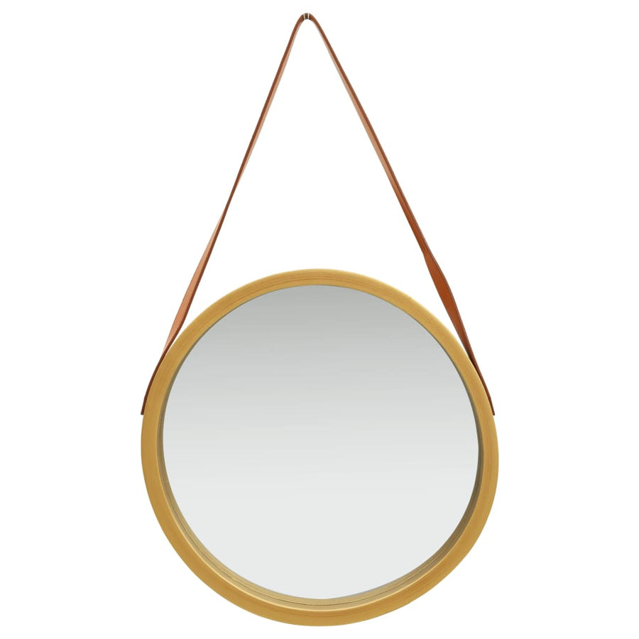 Wandspiegel Met Band 50 Cm Kleurig Ø 50 cm Goud