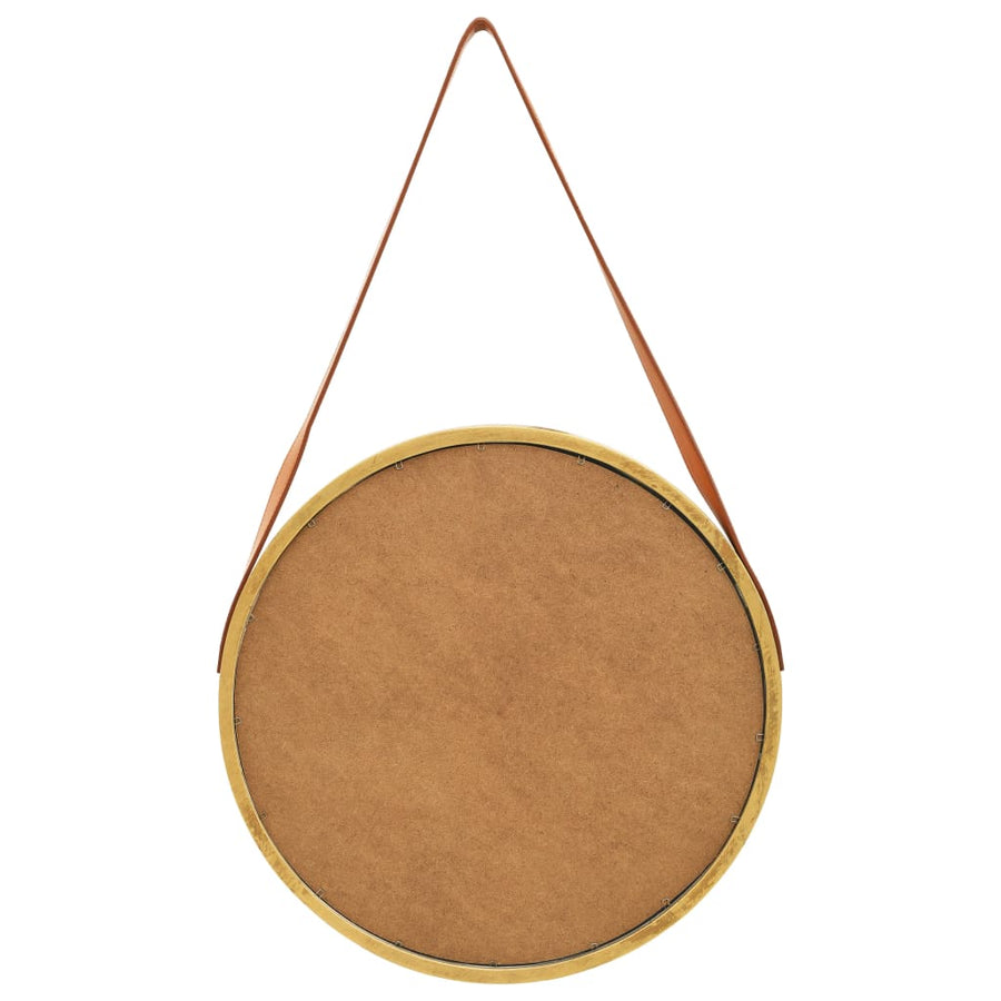 Wandspiegel Met Band 50 Cm Kleurig Ø 50 cm Goud