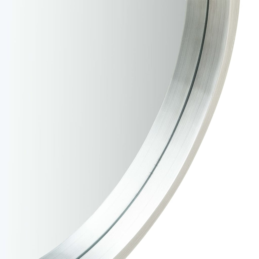 Wandspiegel Met Band 50 Cm Kleurig Ø 50 cm Zilver
