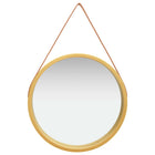Wandspiegel rond 60 cm goud met band