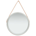 Wandspiegel rond 60 cm met band bruin