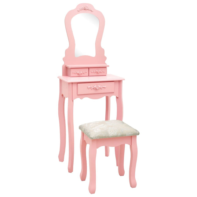 Kaptafelset Met Kruk 50X59X36 Cm Paulowniahout Roze