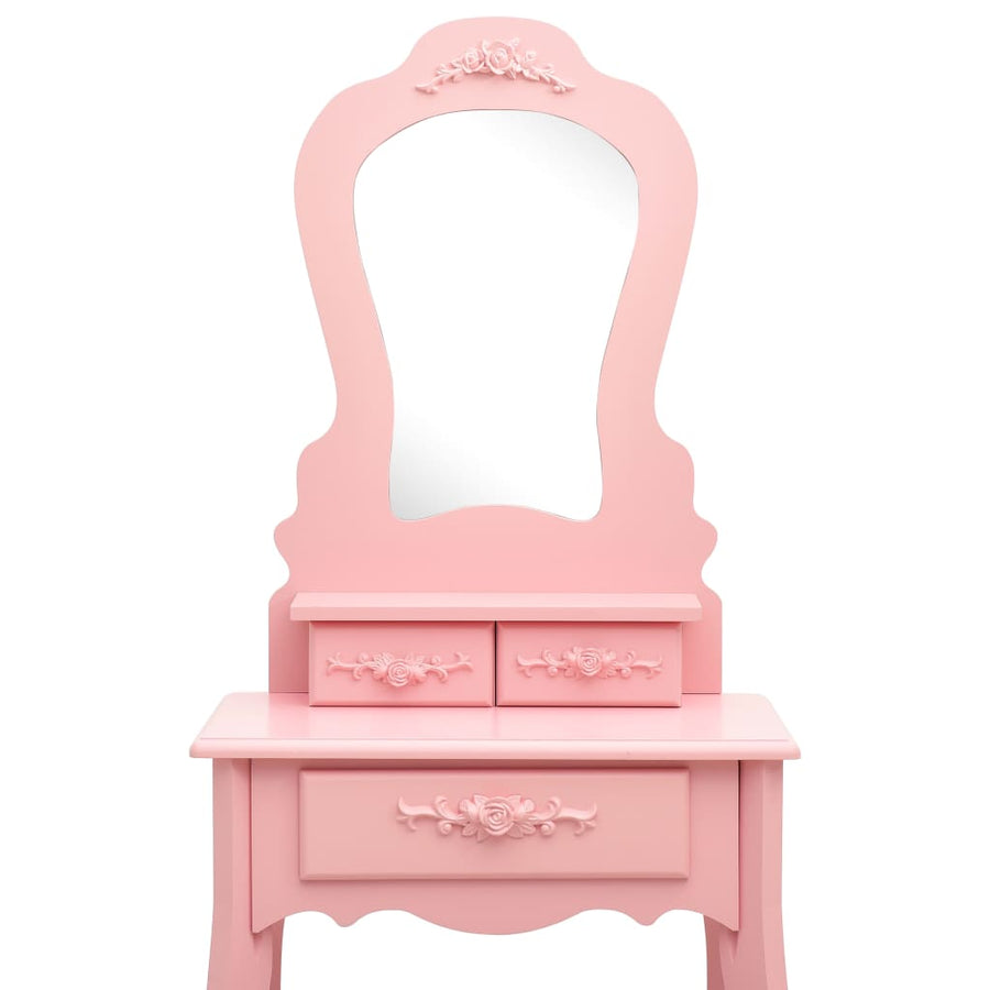 Kaptafelset Met Kruk 50X59X36 Cm Paulowniahout Roze