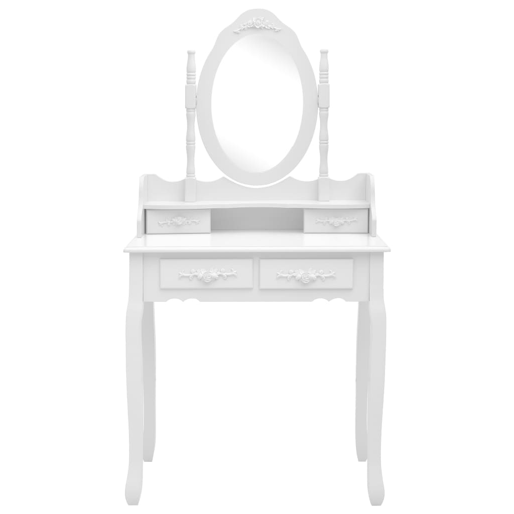 Kaptafelset Met Kruk 75X69X40 Cm Paulowniahout Wit
