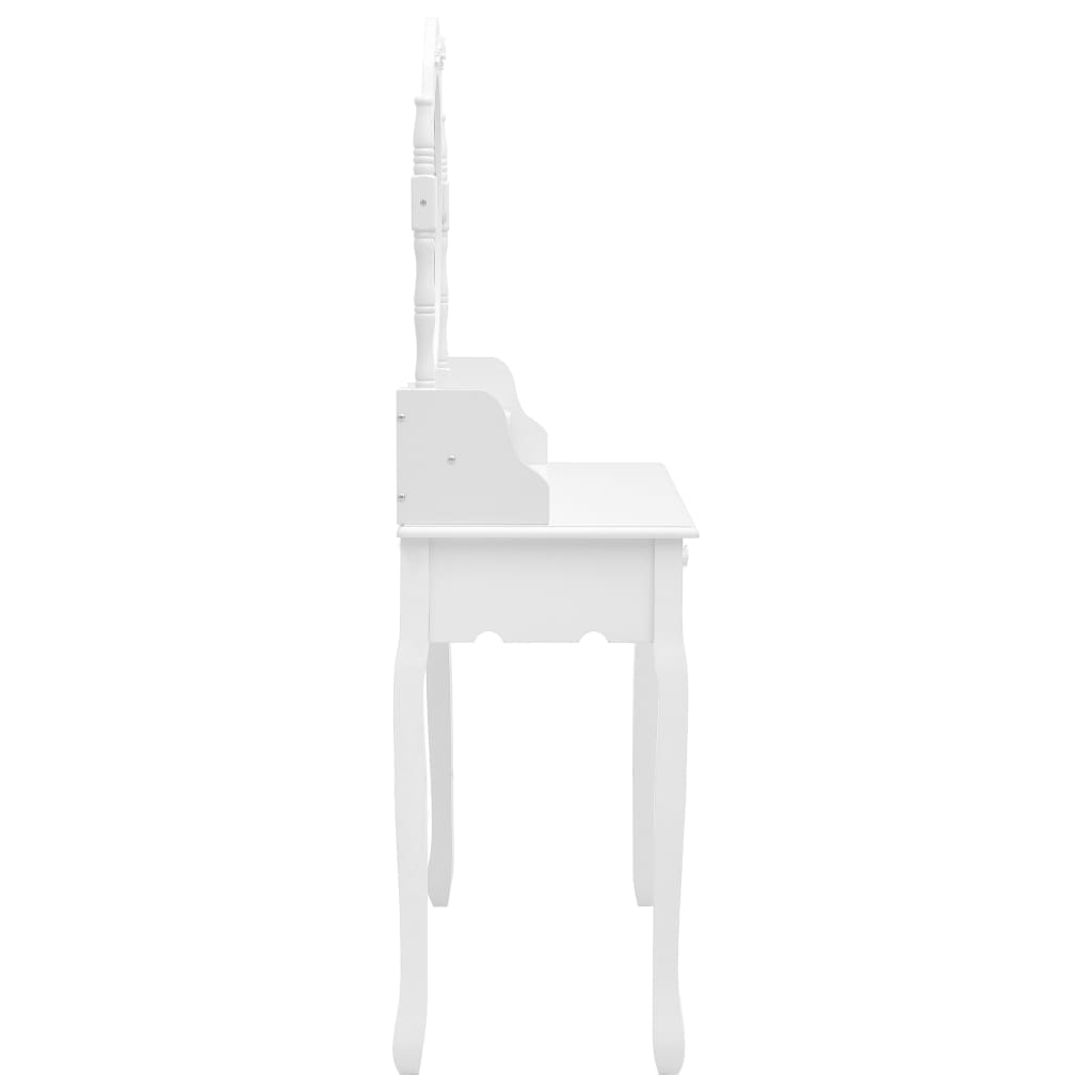 Kaptafelset Met Kruk 75X69X40 Cm Paulowniahout Wit
