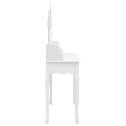 Kaptafelset Met Kruk 75X69X40 Cm Paulowniahout Wit