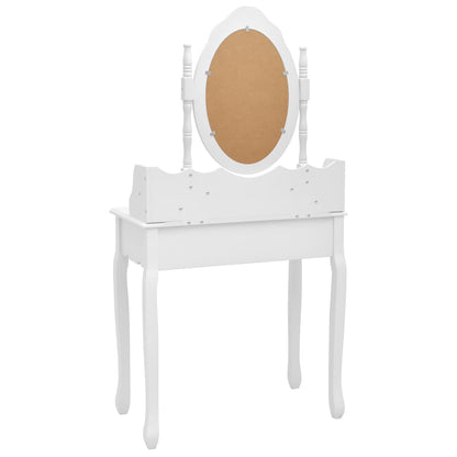 Kaptafelset Met Kruk 75X69X40 Cm Paulowniahout Wit