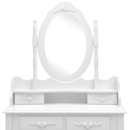 Kaptafelset Met Kruk 75X69X40 Cm Paulowniahout Wit
