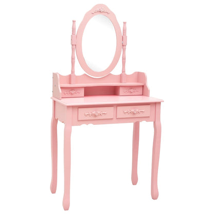 Kaptafelset Met Kruk 75X69X40 Cm Paulowniahout Roze
