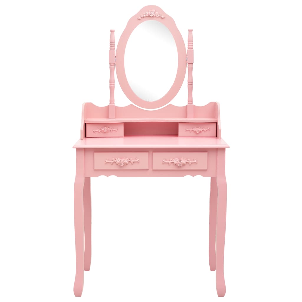 Kaptafelset Met Kruk 75X69X40 Cm Paulowniahout Roze