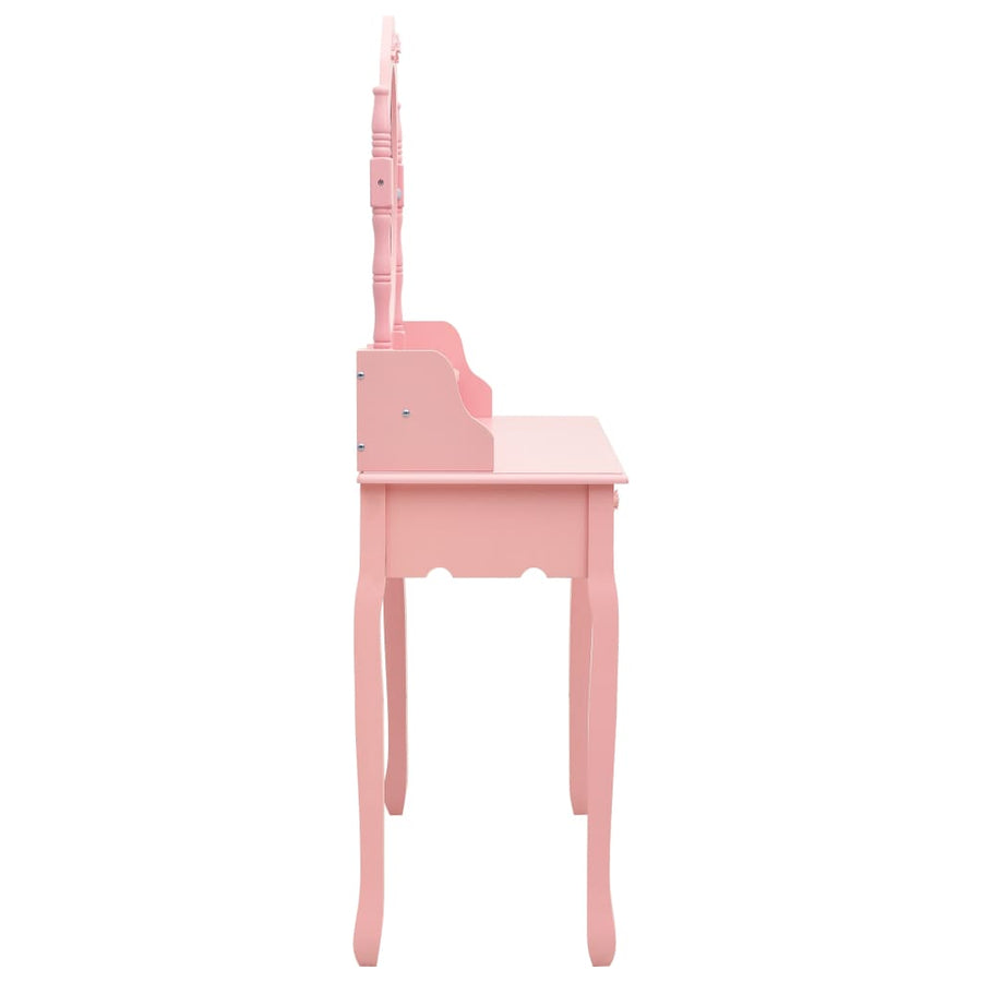 Kaptafelset Met Kruk 75X69X40 Cm Paulowniahout Roze