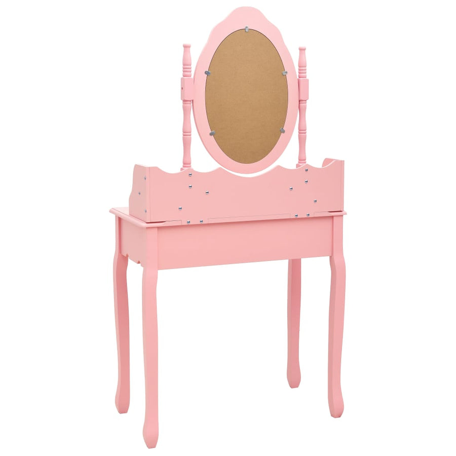 Kaptafelset Met Kruk 75X69X40 Cm Paulowniahout Roze