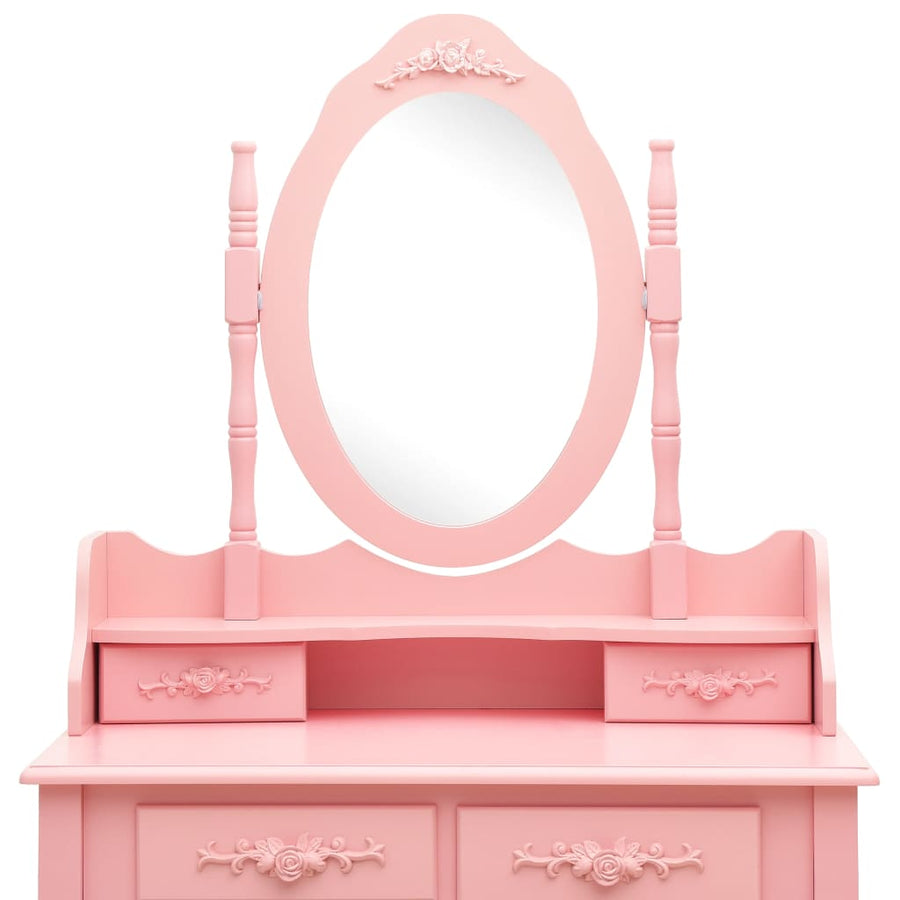 Kaptafelset Met Kruk 75X69X40 Cm Paulowniahout Roze
