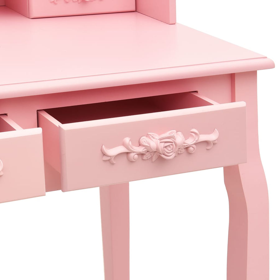 Kaptafelset Met Kruk 75X69X40 Cm Paulowniahout Roze