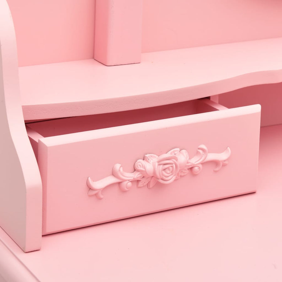 Kaptafelset Met Kruk 75X69X40 Cm Paulowniahout Roze