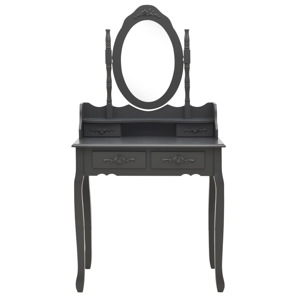Kaptafelset Met Kruk 75X69X40 Cm Paulowniahout Grijs