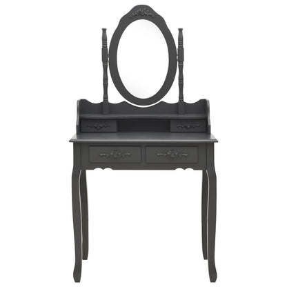 Kaptafelset Met Kruk 75X69X40 Cm Paulowniahout Grijs
