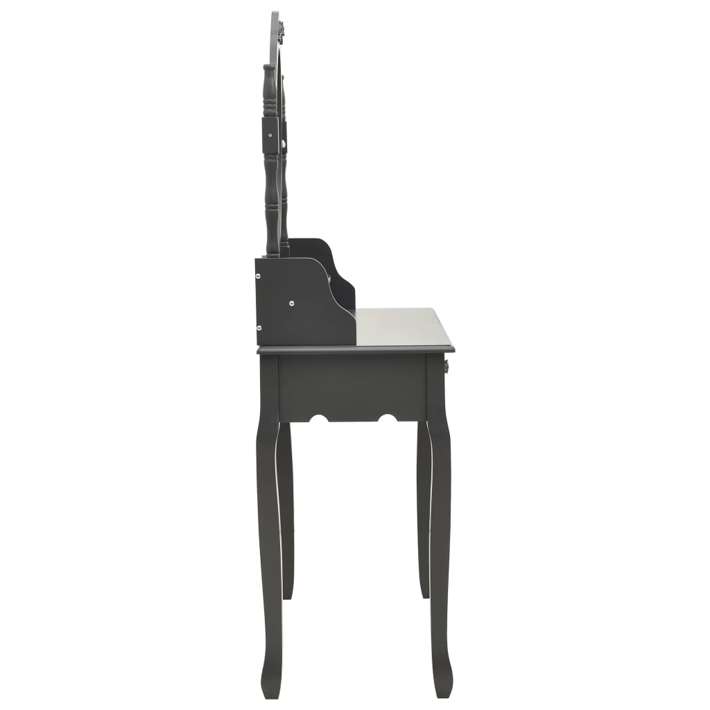 Kaptafelset Met Kruk 75X69X40 Cm Paulowniahout Grijs