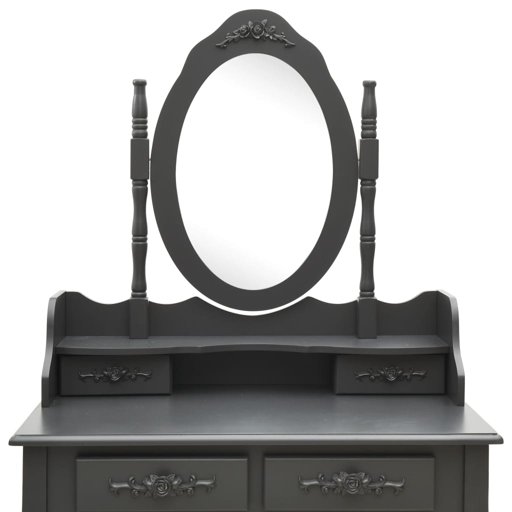 Kaptafelset Met Kruk 75X69X40 Cm Paulowniahout Grijs