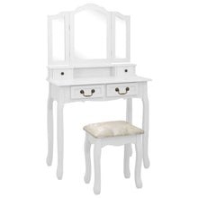 Kaptafelset Met Kruk 80X69X4 Cm Paulowniahout Wit