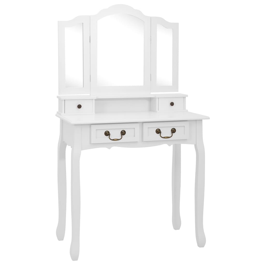 Kaptafelset Met Kruk 80X69X4 Cm Paulowniahout Wit