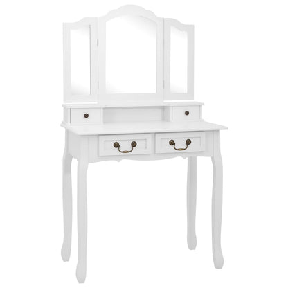 Kaptafelset Met Kruk 80X69X4 Cm Paulowniahout Wit