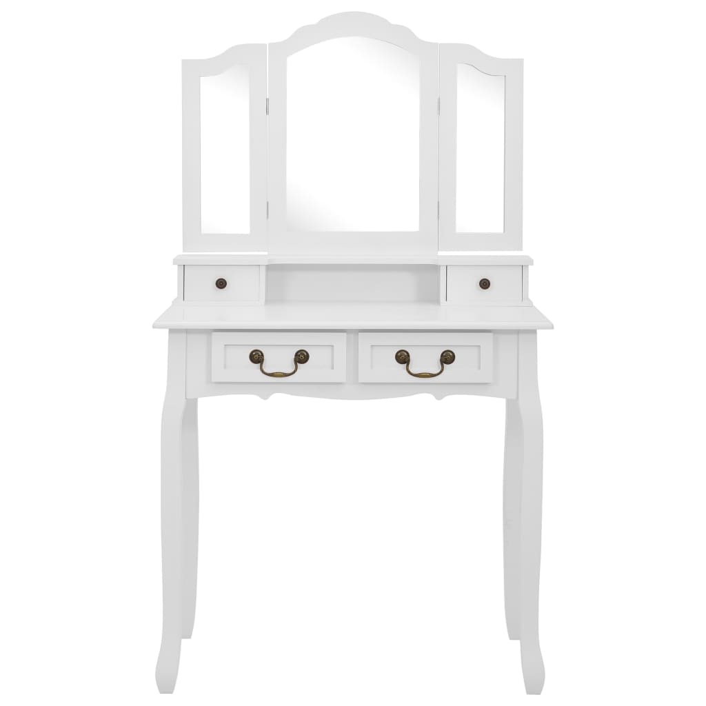 Kaptafelset Met Kruk 80X69X4 Cm Paulowniahout Wit