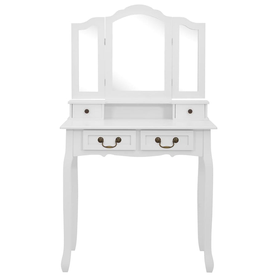 Kaptafelset Met Kruk 80X69X4 Cm Paulowniahout Wit