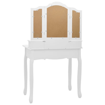 Kaptafelset Met Kruk 80X69X4 Cm Paulowniahout Wit