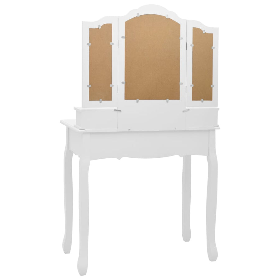 Kaptafelset Met Kruk 80X69X4 Cm Paulowniahout Wit