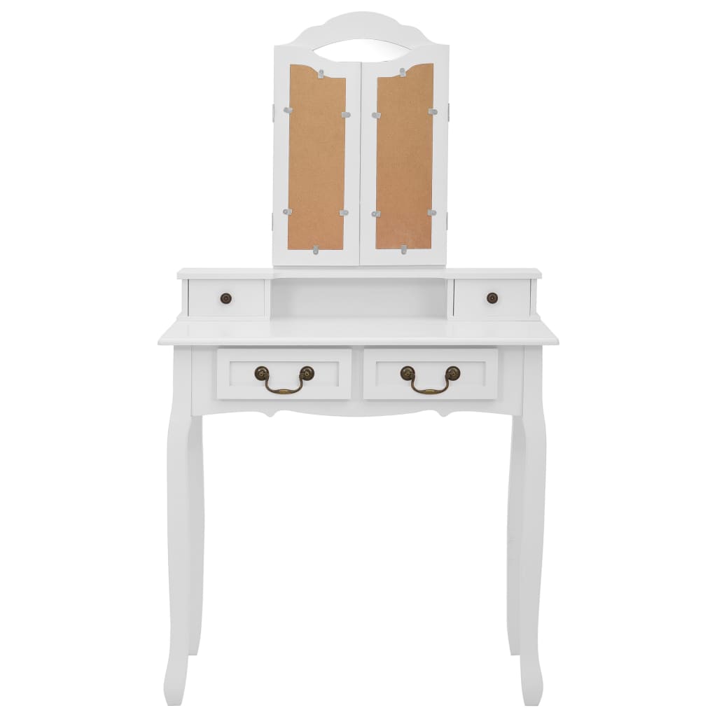 Kaptafelset Met Kruk 80X69X4 Cm Paulowniahout Wit