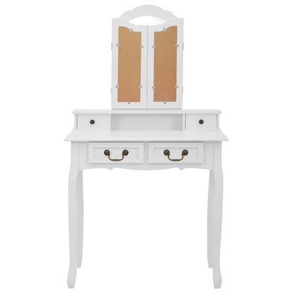 Kaptafelset Met Kruk 80X69X4 Cm Paulowniahout Wit