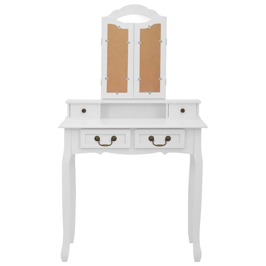 Kaptafelset Met Kruk 80X69X4 Cm Paulowniahout Wit
