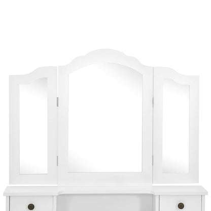 Kaptafelset Met Kruk 80X69X4 Cm Paulowniahout Wit