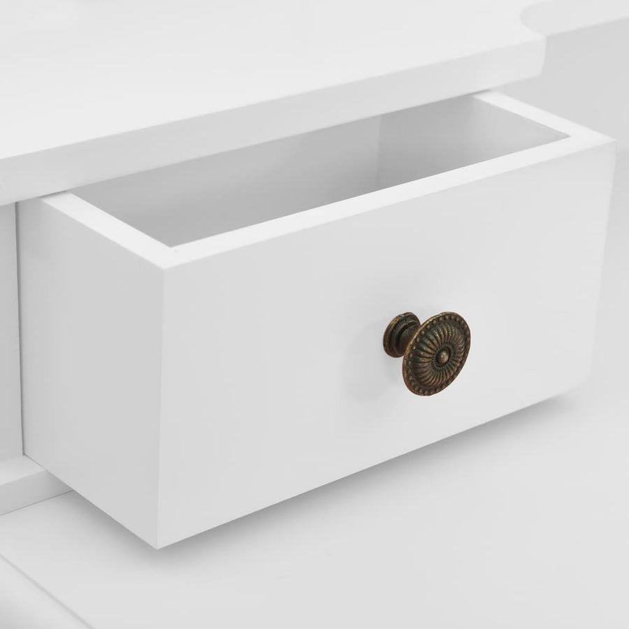 Kaptafelset Met Kruk 80X69X4 Cm Paulowniahout Wit