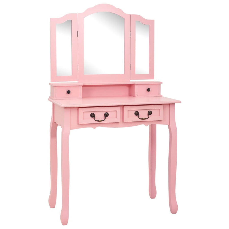 Kaptafelset Met Kruk 80X69X4 Cm Paulowniahout Roze