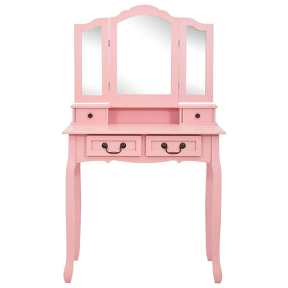 Kaptafelset Met Kruk 80X69X4 Cm Paulowniahout Roze