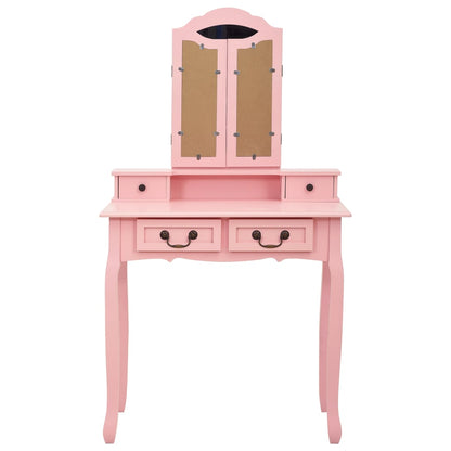 Kaptafelset Met Kruk 80X69X4 Cm Paulowniahout Roze