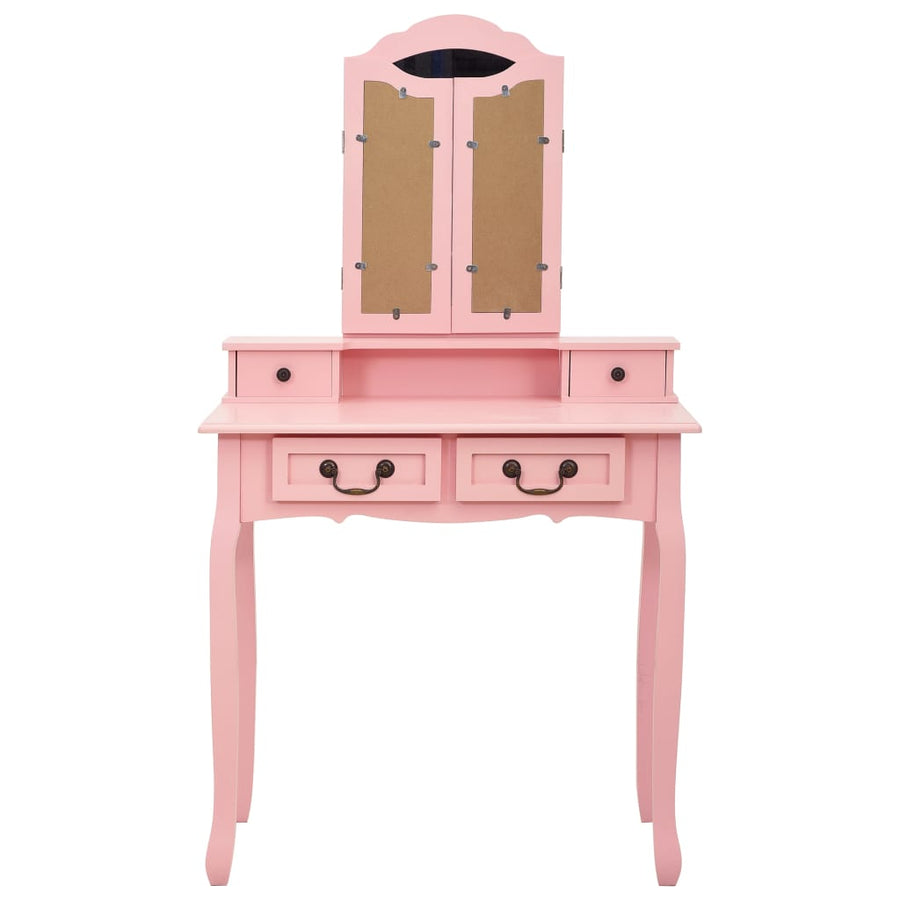 Kaptafelset Met Kruk 80X69X4 Cm Paulowniahout Roze