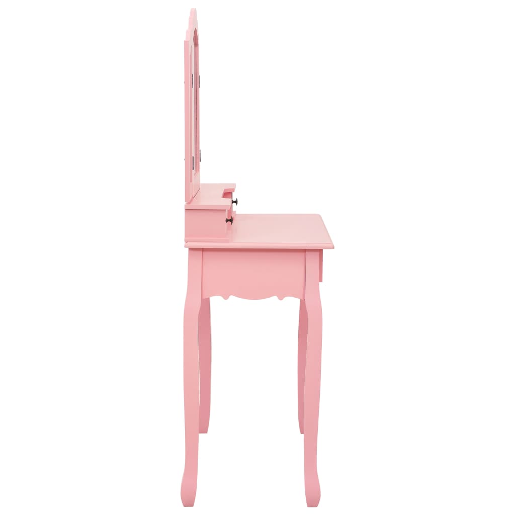 Kaptafelset Met Kruk 80X69X4 Cm Paulowniahout Roze