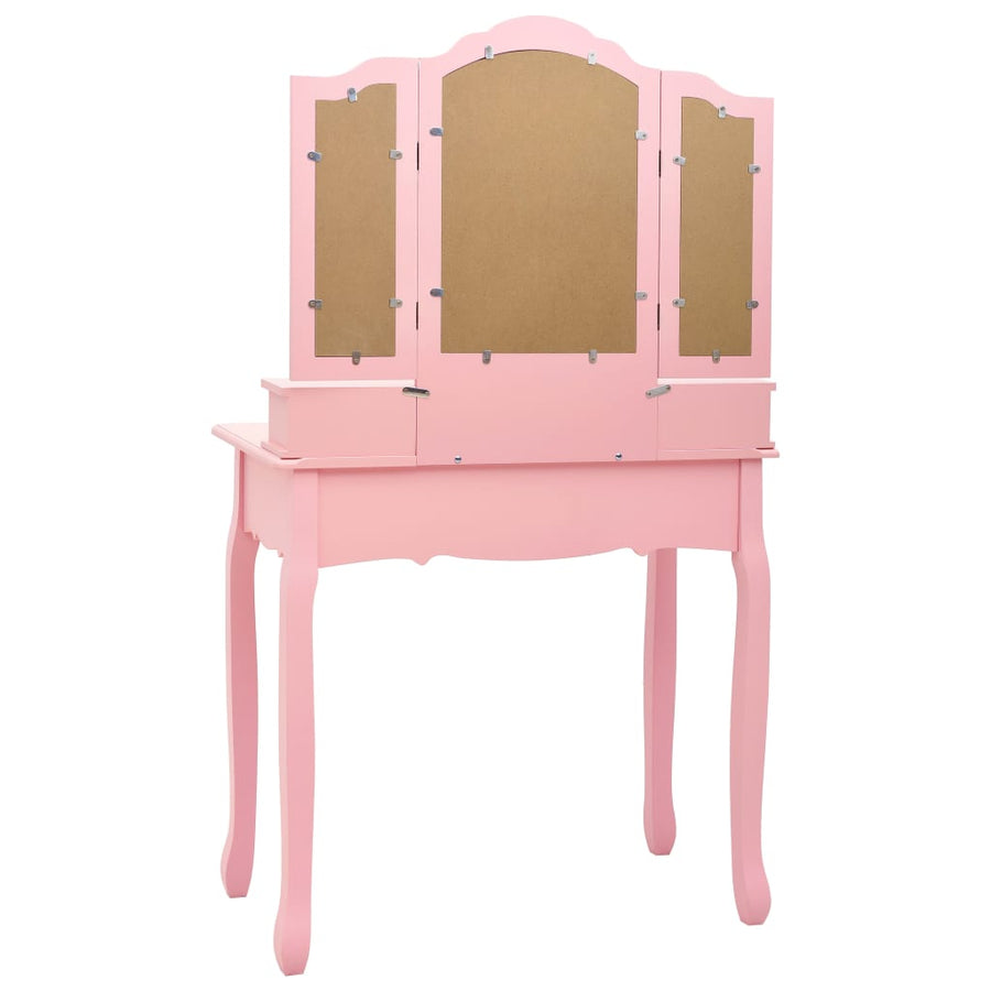 Kaptafelset Met Kruk 80X69X4 Cm Paulowniahout Roze