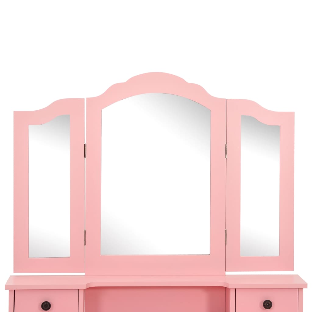 Kaptafelset Met Kruk 80X69X4 Cm Paulowniahout Roze